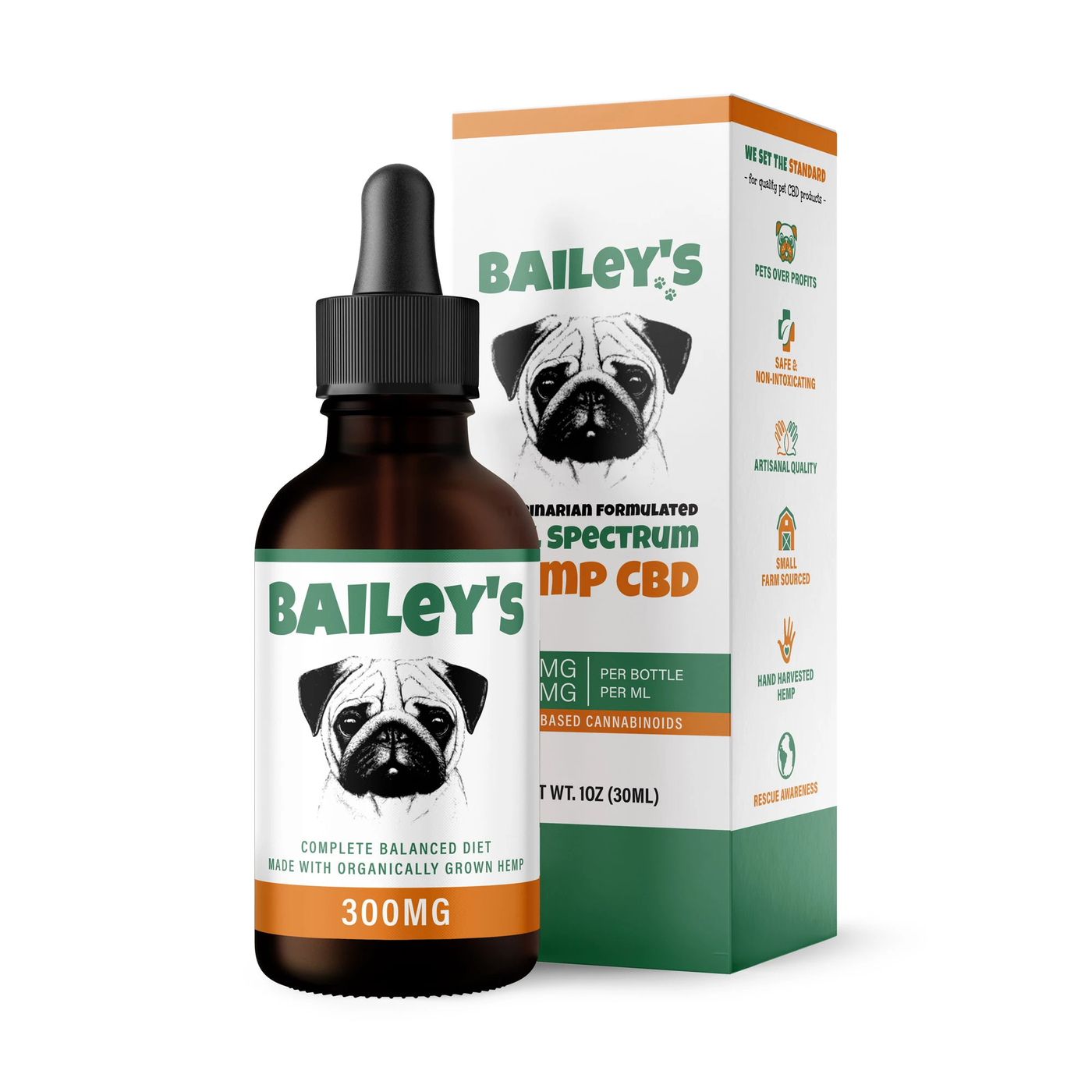 300mg Baileys CBD Hemp Oil Pet Tincture